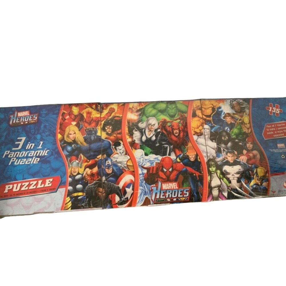 Cardinal Industries Marvel Heroes Avengers Set of 3 in 1 Panoramic Puzzles